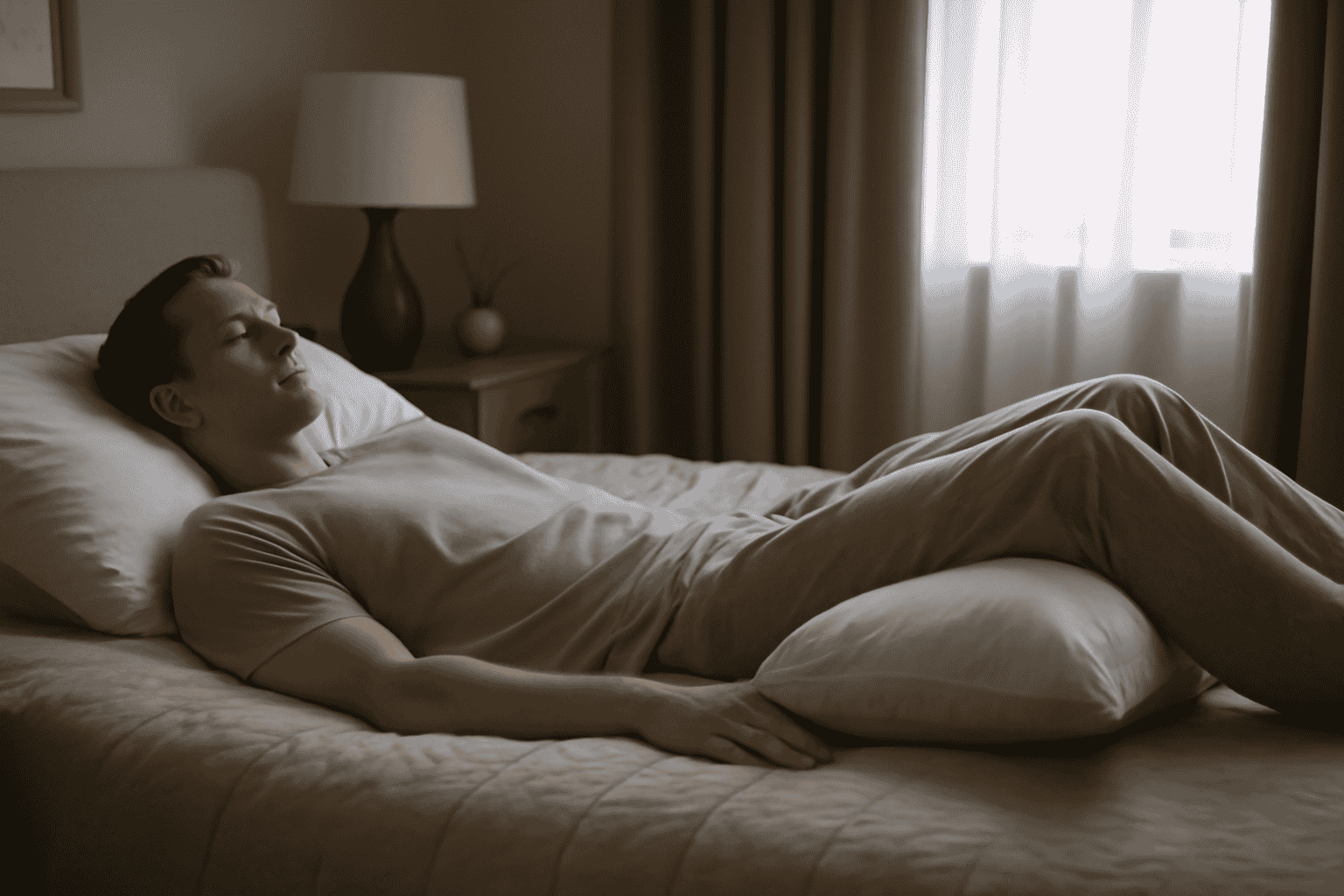 back sleeping with a pillow